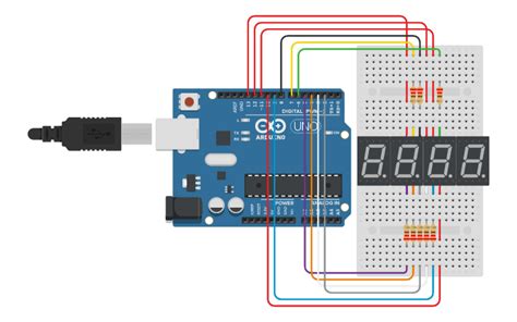 4 digit 7 segment display tinkercad|Interfacing Seven Segment Display on TinkerCad.